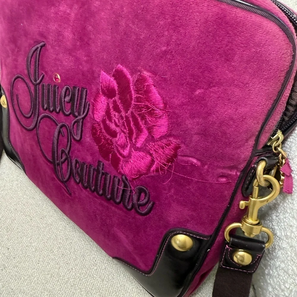 Juicy Couture Fuchsia Laptop Bag with Brown Accents